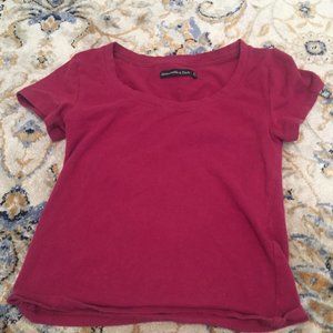 Berry Abercrombie and Fitch Scoop Neck Crop Top